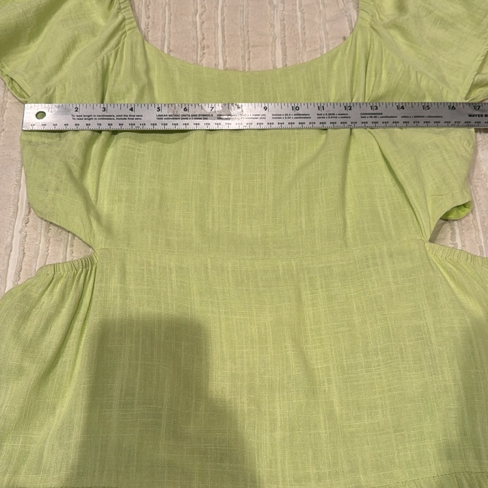 Greylin Cutout Midi A Line Dress Celery Green - Large - Picture 17 of 17